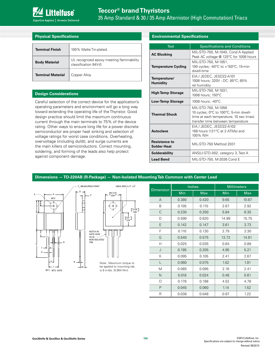 Teccor, Brand thyristors | Littelfuse Qxx35xHx Series User Manual | Page 6 / 9
