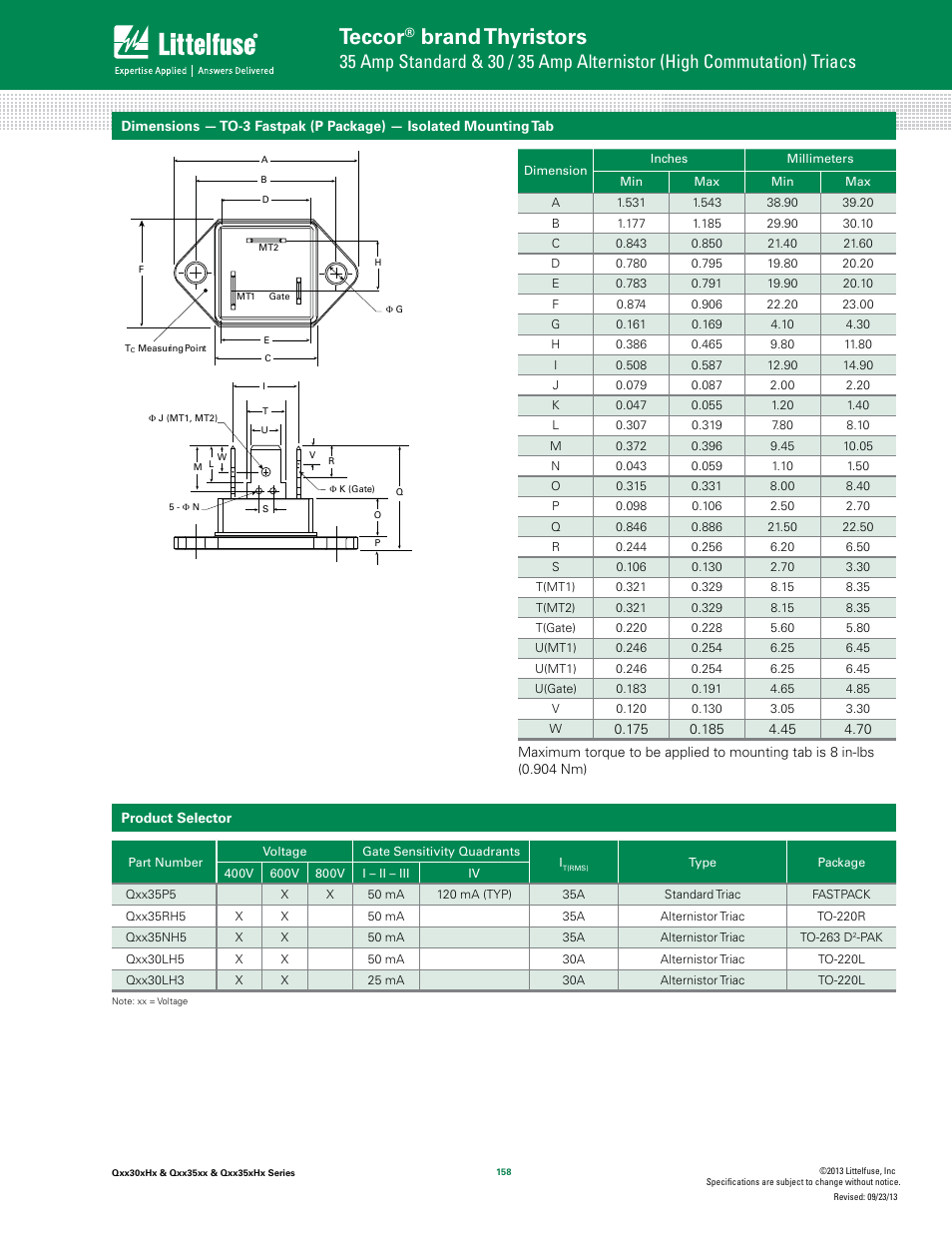 Teccor, Brand thyristors | Littelfuse Qxx35xHx Series User Manual | Page 8 / 9