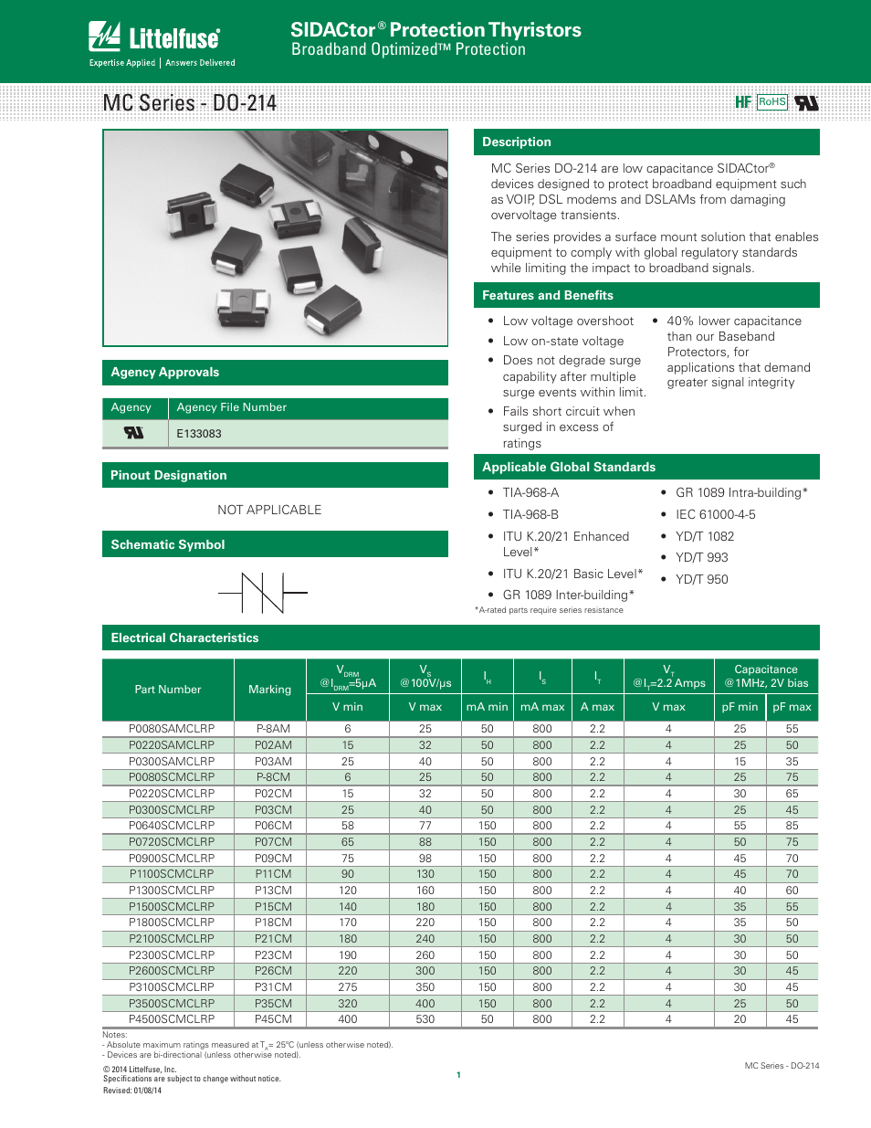 Littelfuse MC Series DO-214 User Manual | 4 pages