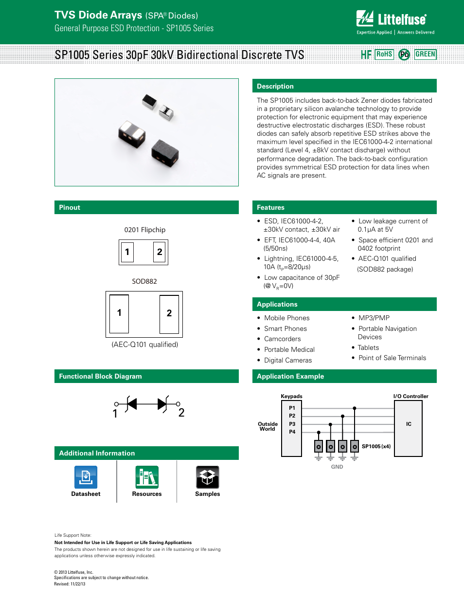 Littelfuse SP1005 Series User Manual | 6 pages