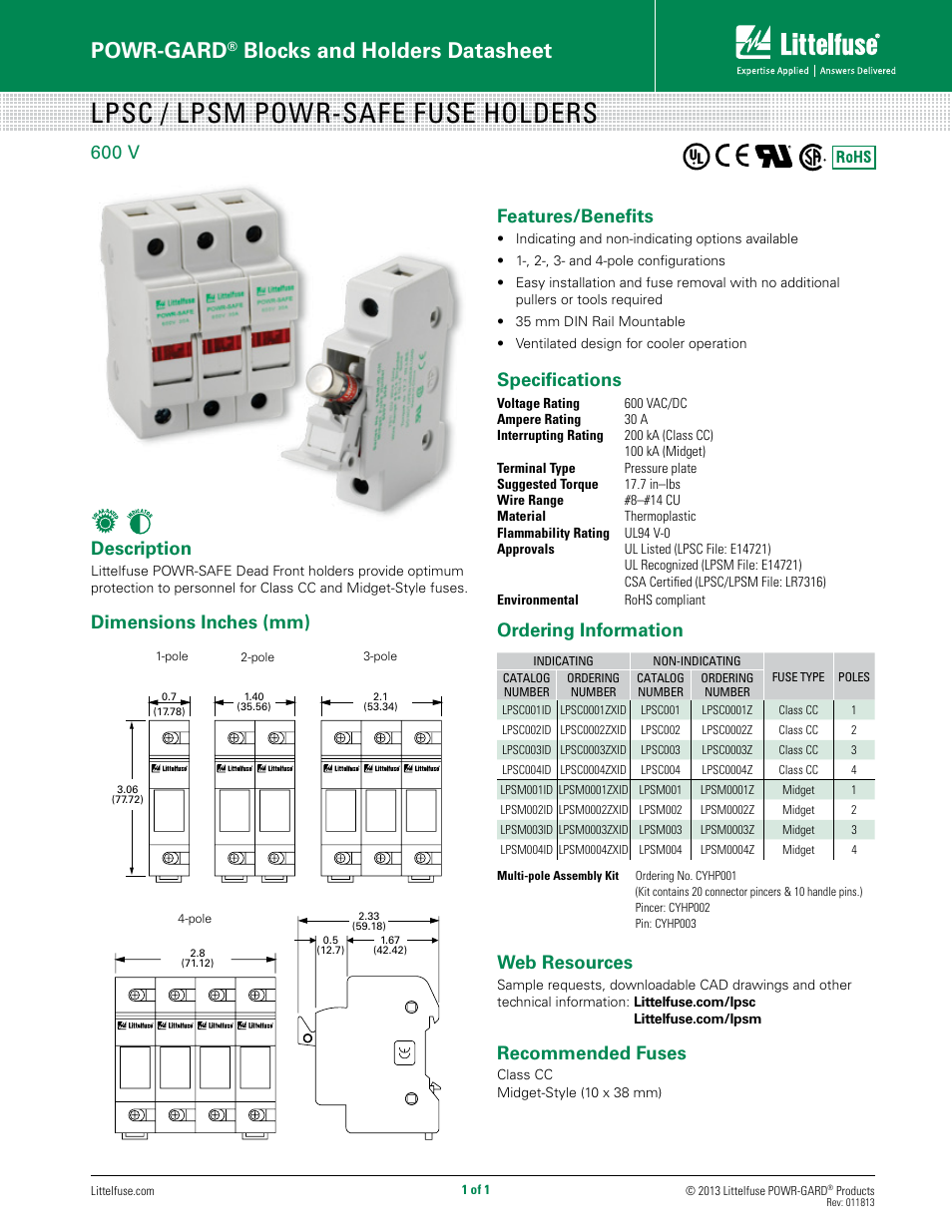 Littelfuse LPSM Series User Manual | 1 page