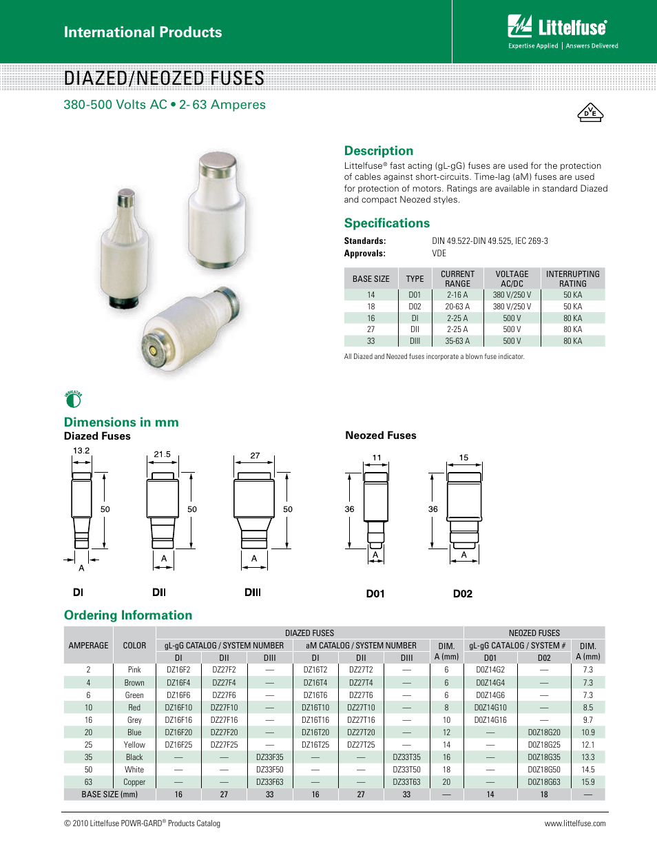 Littelfuse DZC Series User Manual | 2 pages