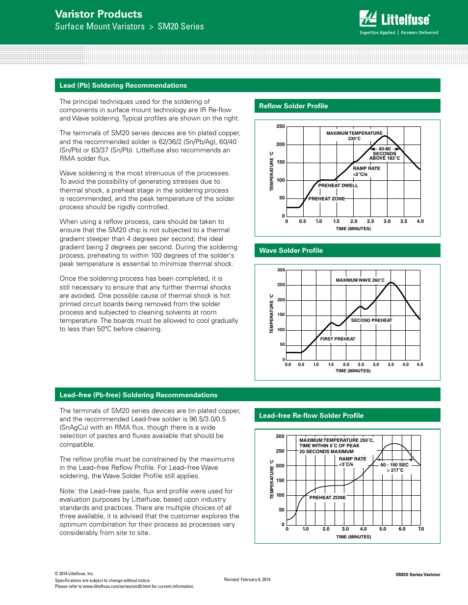 Varistor products, Surface mount varistors > sm20 series | Littelfuse SM20 Varistor Series User Manual | Page 3 / 4