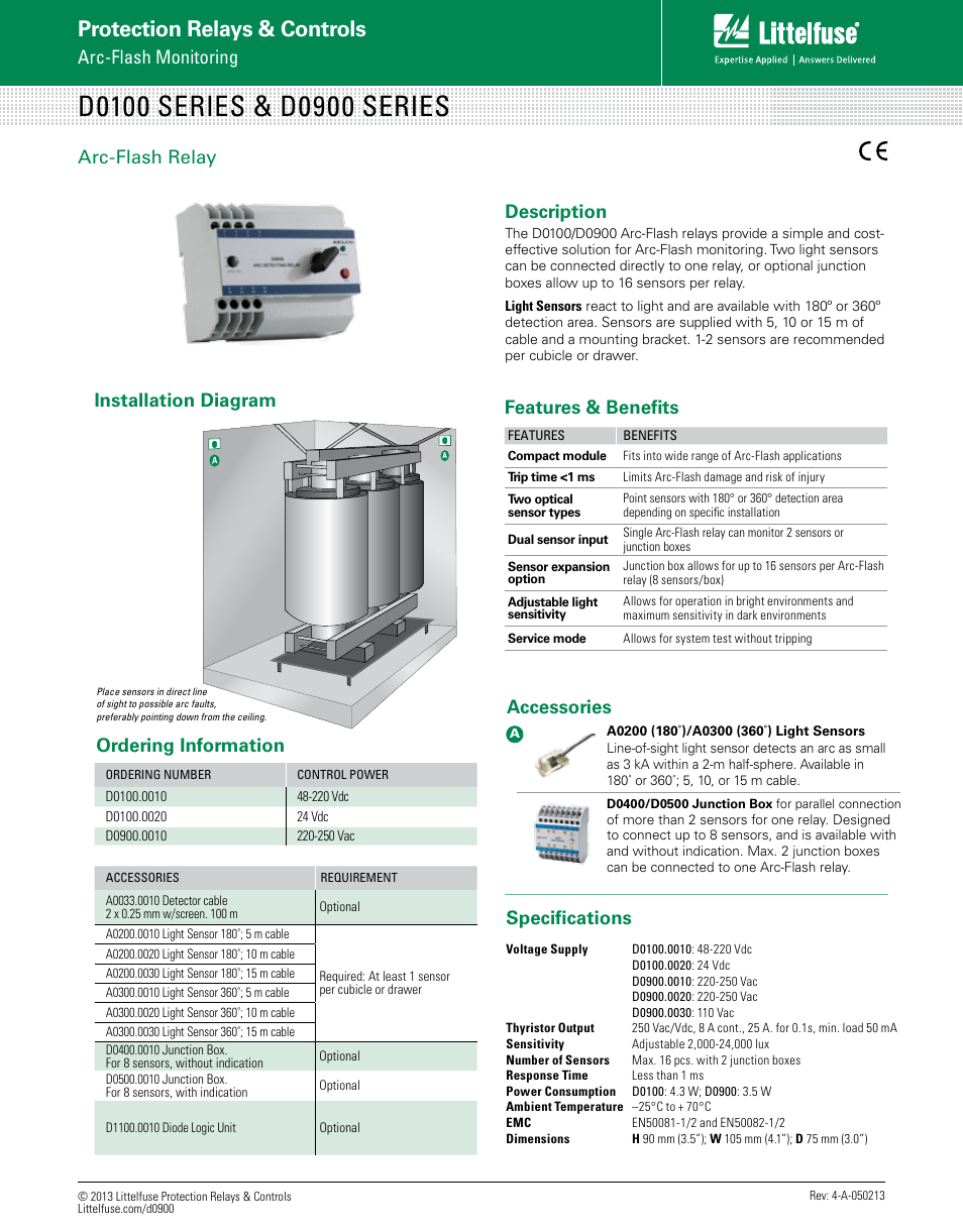 Littelfuse D0100 Series User Manual | 1 page