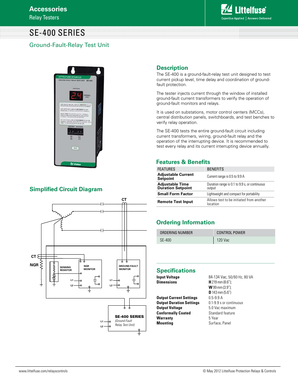 Littelfuse SE-400 Series User Manual | 1 page