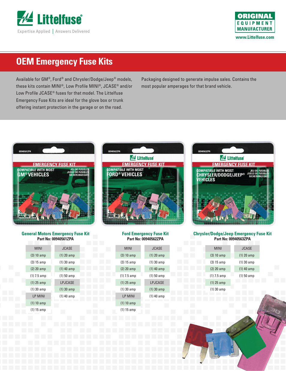 Littelfuse OEM Emergency Fuse Kits Series User Manual | 1 page