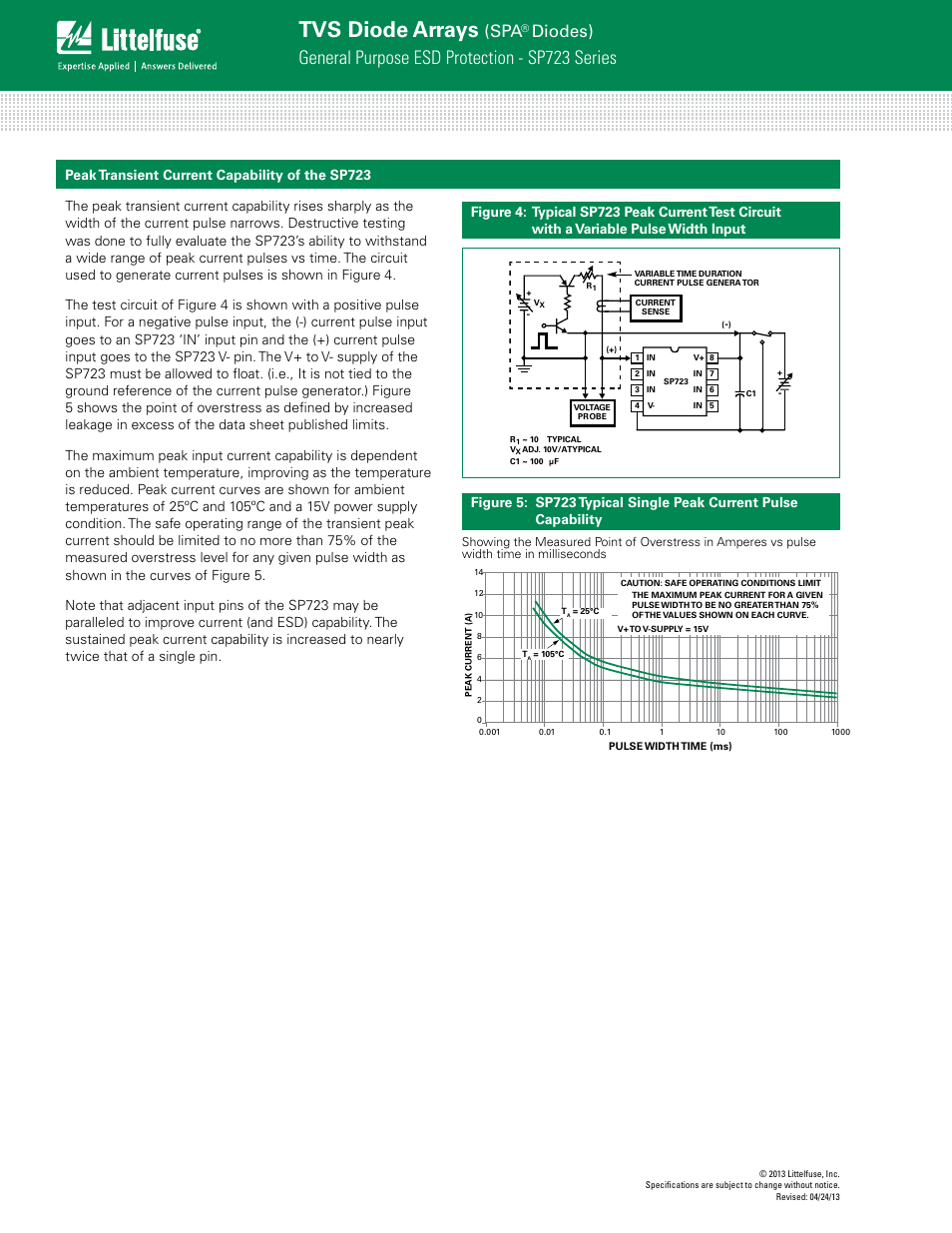 Tvs diode arrays, General purpose esd protection - sp723 series, Diodes) | Littelfuse SP723 Lead-Free_Green Series User Manual | Page 4 / 6