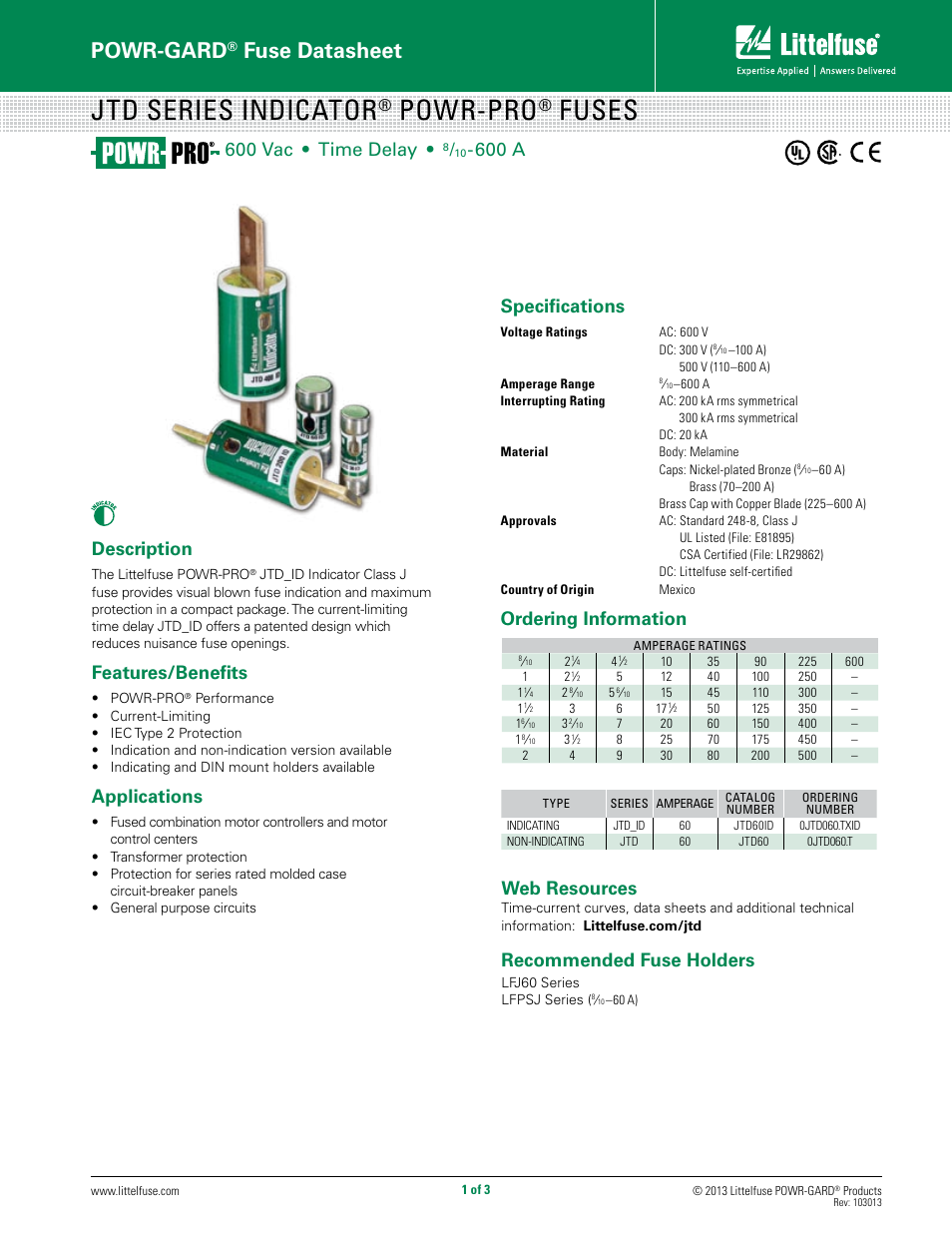 Littelfuse JTD_ID Series User Manual | 3 pages