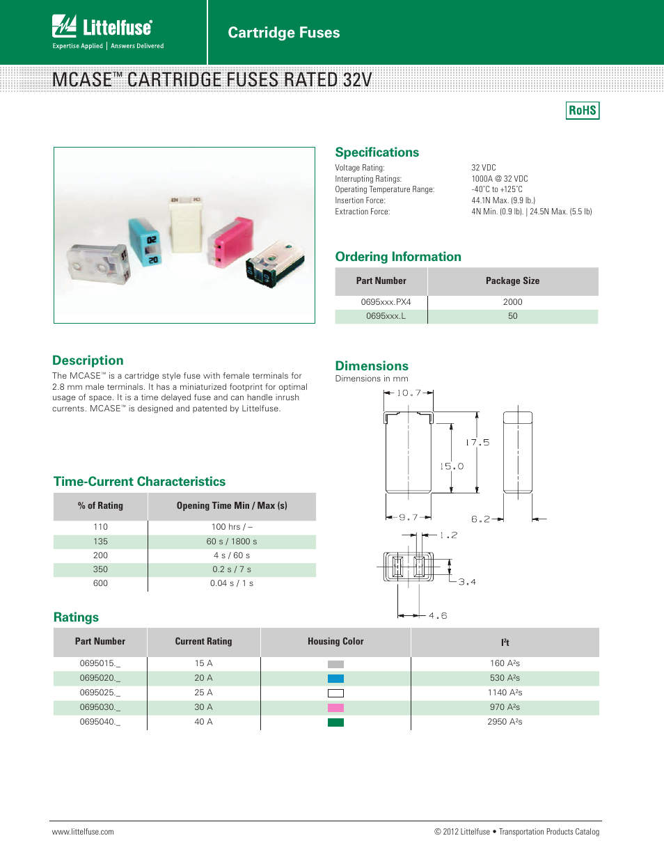 Littelfuse MCASE 32V Series User Manual | 2 pages