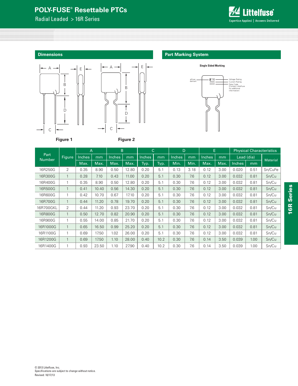 Poly-fuse, Resettable ptcs, Radial leaded > 16r series | 16r s eries | Littelfuse 16R Series User Manual | Page 4 / 6