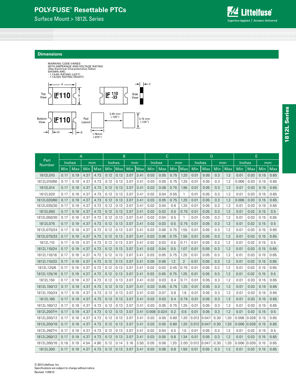 Poly-fuse, Resettable ptcs, Surface mount > 1812l series | 181 2l s eries | Littelfuse 1812L Series User Manual | Page 5 / 7