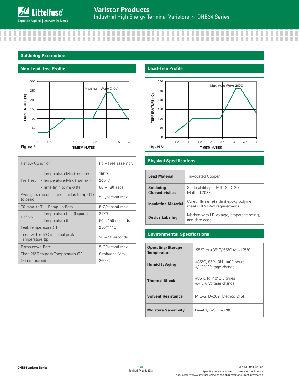 Varistor products | Littelfuse DHB34 Varistor Series User Manual | Page 4 / 5