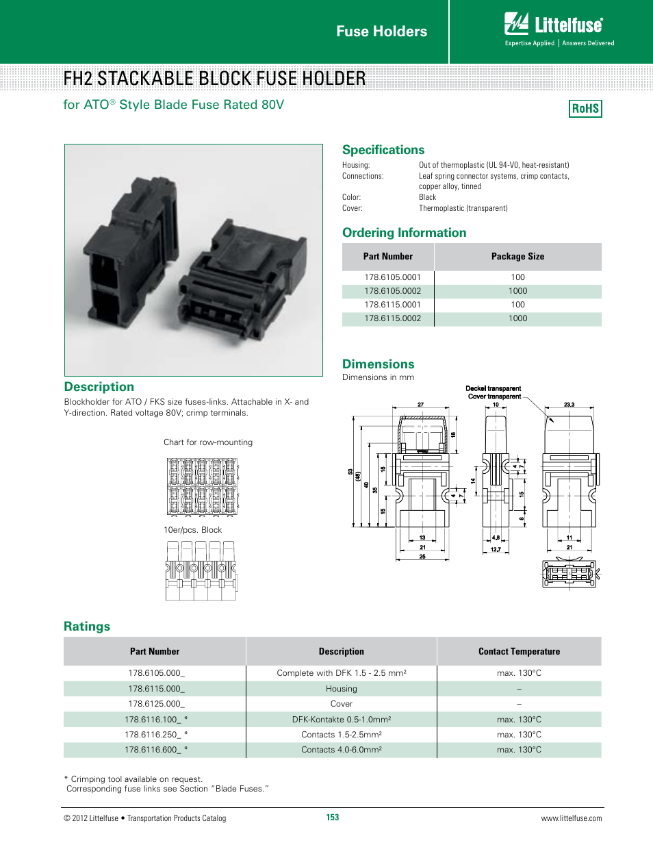 Littelfuse FH2 Stack Series User Manual | 1 page