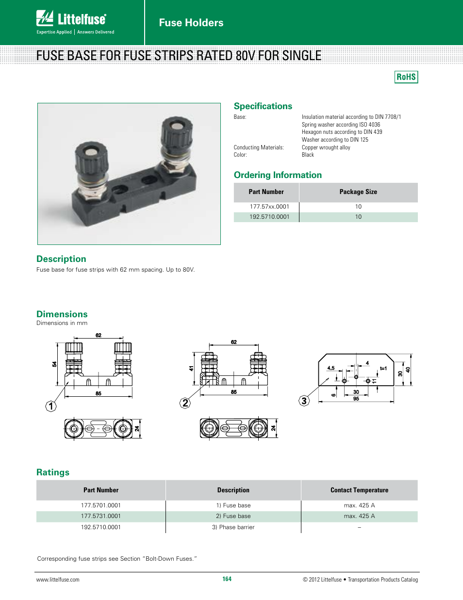 Littelfuse Strips 80V Series User Manual | 1 page