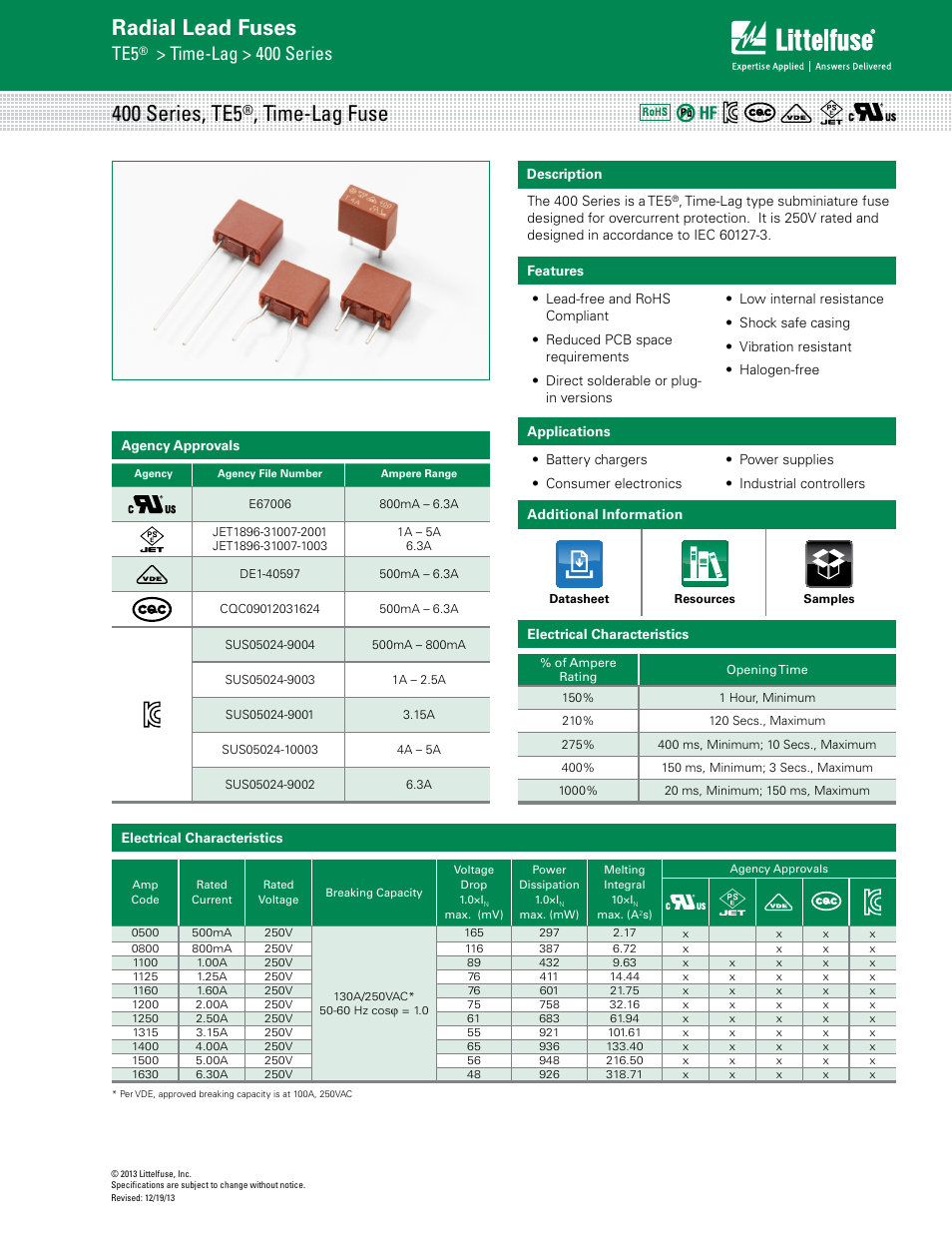 Littelfuse 400 Series User Manual | 3 pages