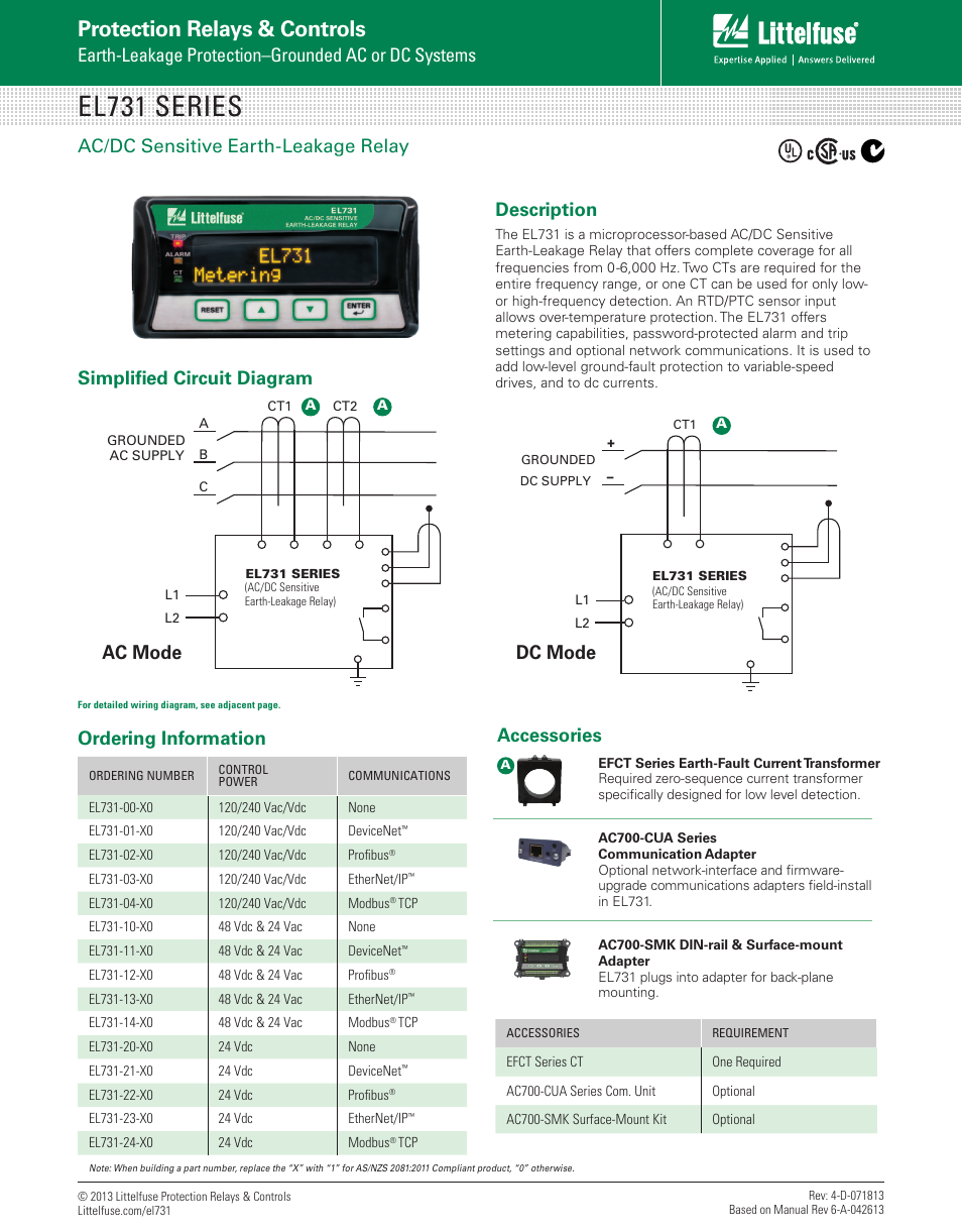 Littelfuse EL731 Series User Manual | 2 pages