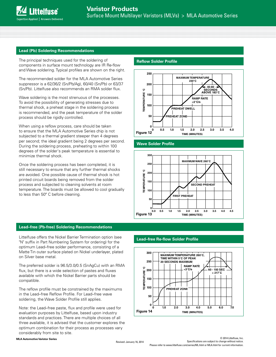 Varistor products | Littelfuse MLA Automotive Varistor Series User Manual | Page 6 / 8