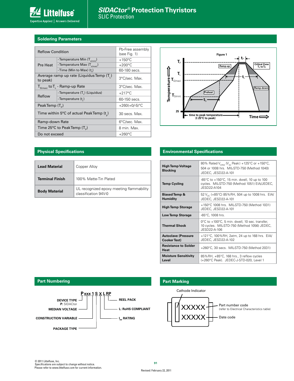 Sidactor, Protection thyristors, Slic protection | Littelfuse Fixed Voltage Series DO-214 User Manual | Page 3 / 4