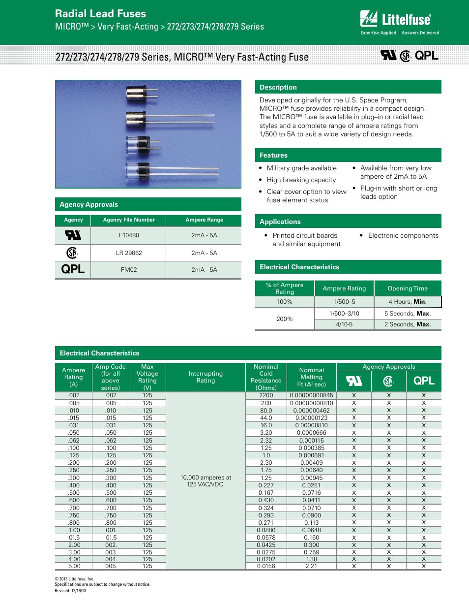 Littelfuse 279 Series User Manual | 3 pages