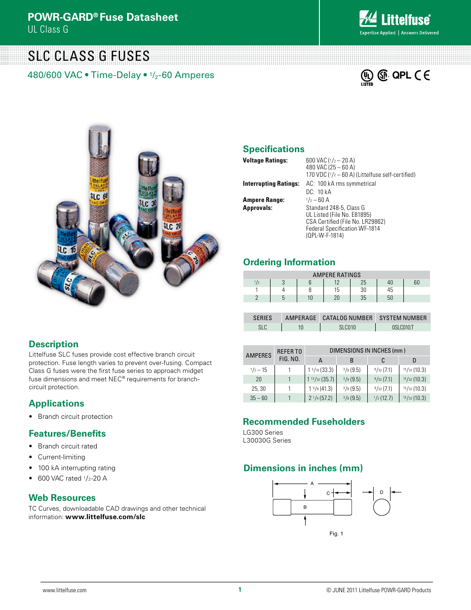 Littelfuse SLC Series User Manual | 2 pages