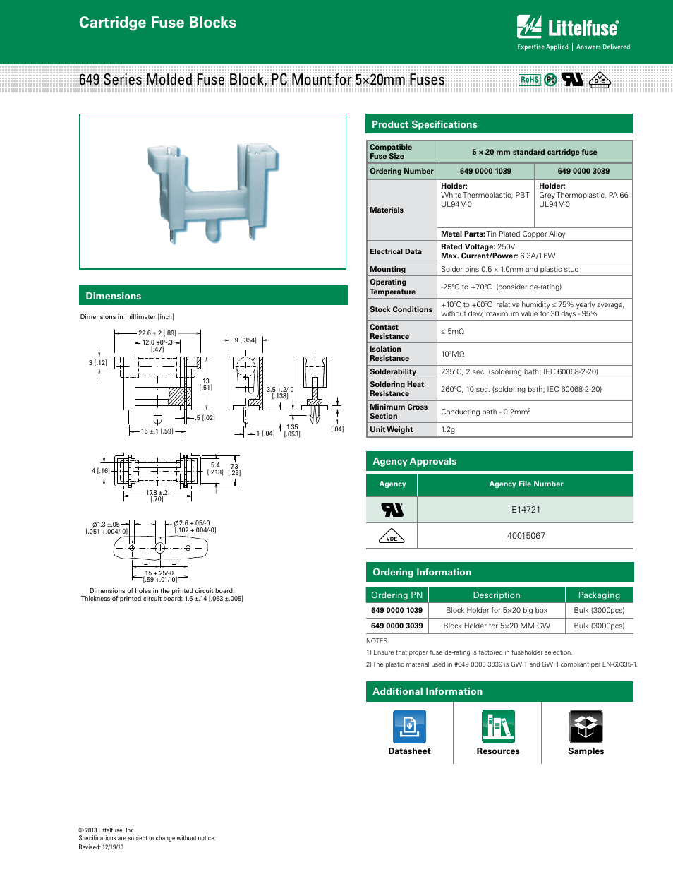 Littelfuse 649 Series User Manual | 1 page