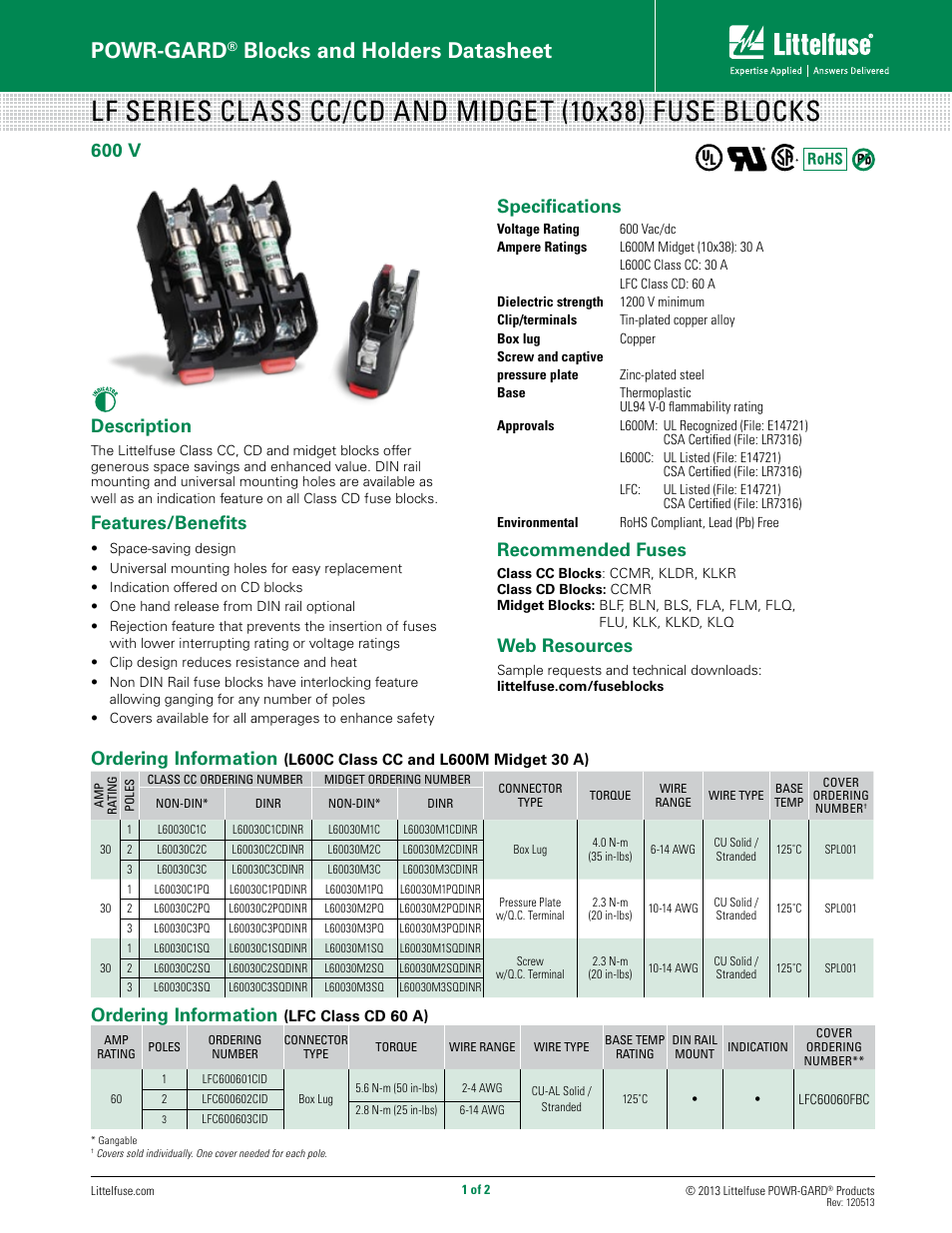 Littelfuse LFCD Series User Manual | 2 pages