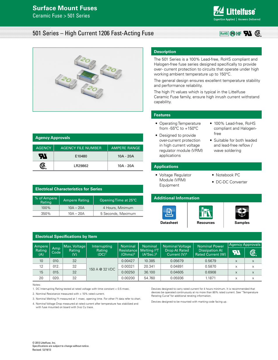 Littelfuse 501 Series User Manual | 3 pages