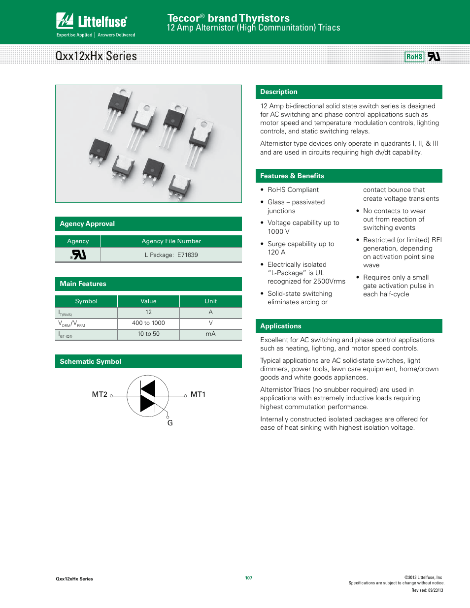 Littelfuse Qxx12xHx Series User Manual | 8 pages