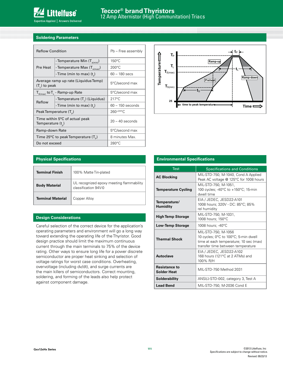 Teccor, Brand thyristors, 12 amp alternistor (high communitation) triacs | Littelfuse Qxx12xHx Series User Manual | Page 5 / 8