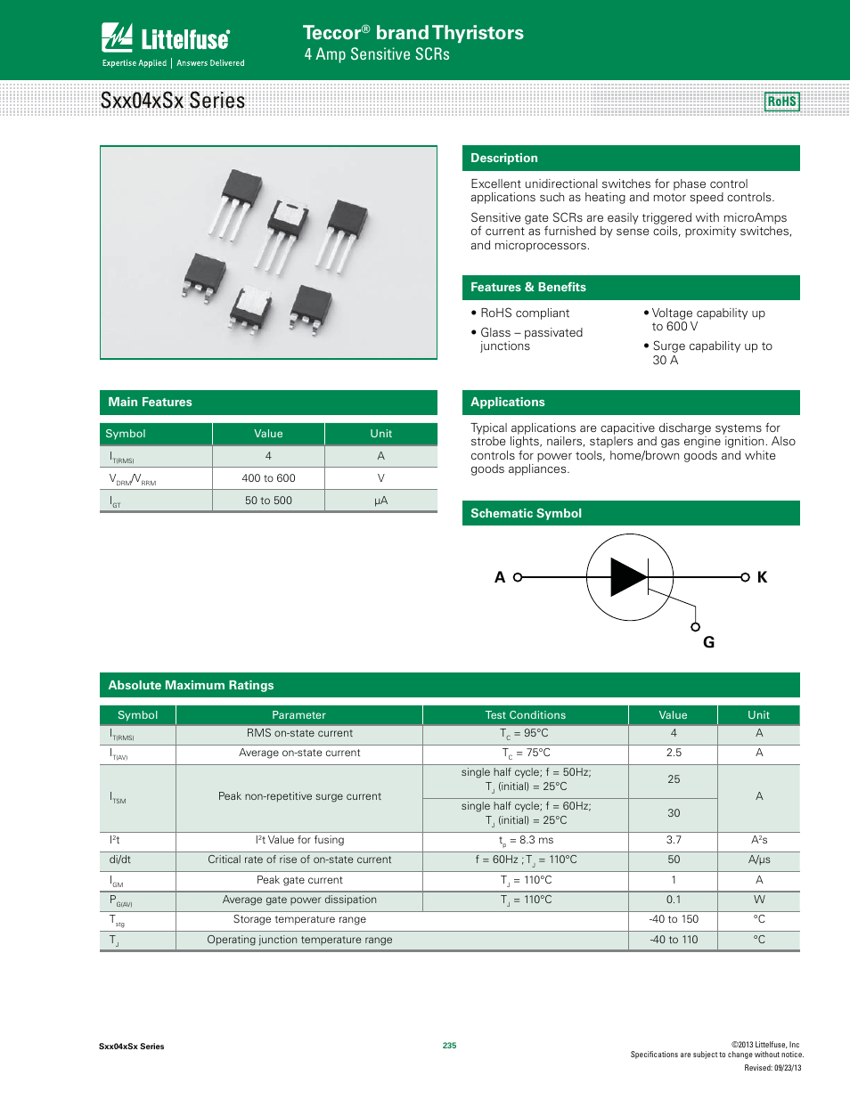 Littelfuse Sxx04xSx Series User Manual | 8 pages