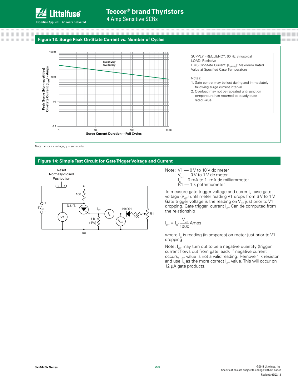 Teccor, Brand thyristors, 4 amp sensitive scrs | Littelfuse Sxx04xSx Series User Manual | Page 5 / 8