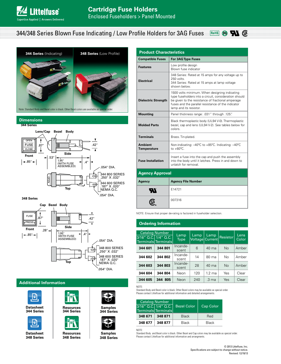 Littelfuse 348 Series User Manual | 1 page