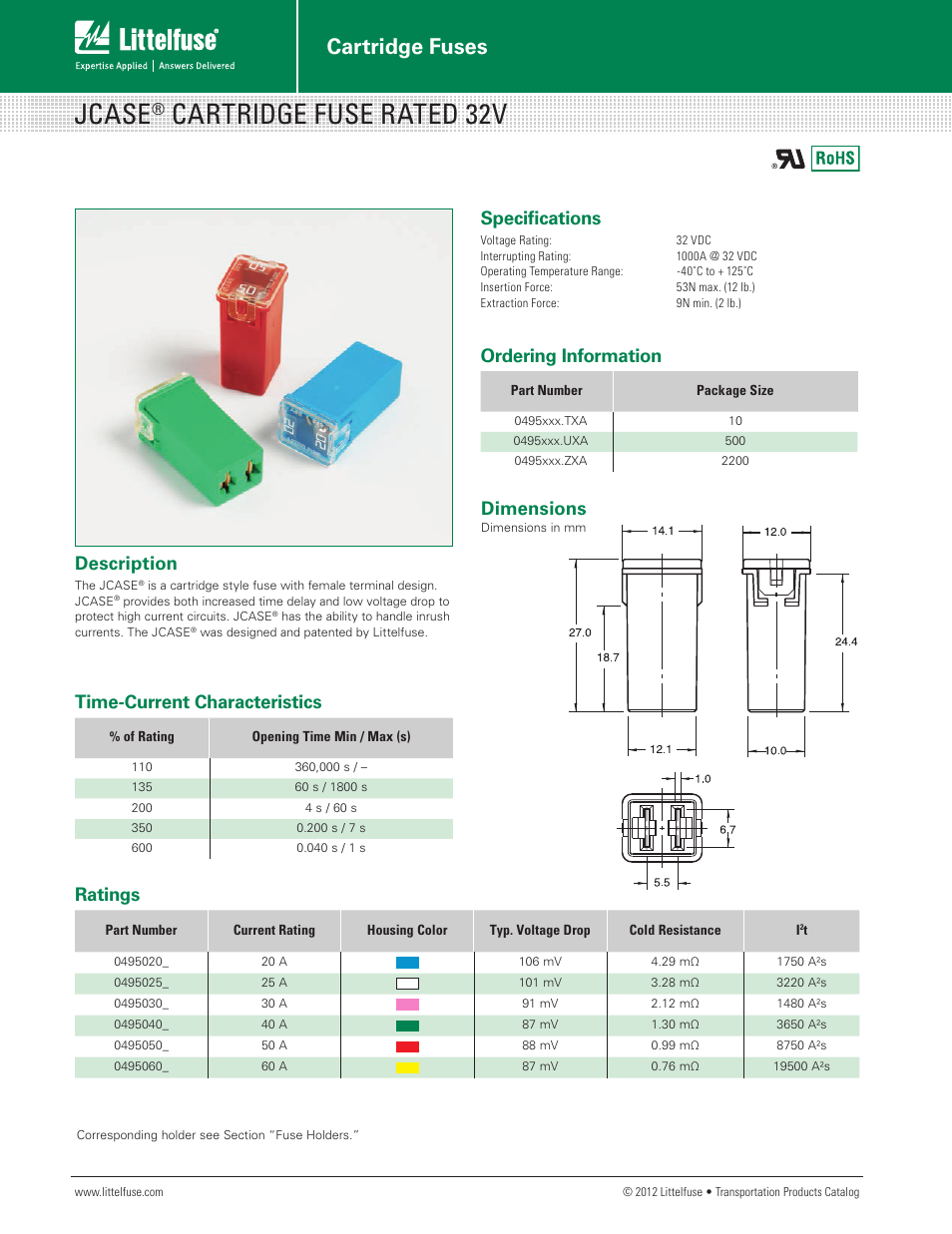 Littelfuse JCASE Series User Manual | 2 pages