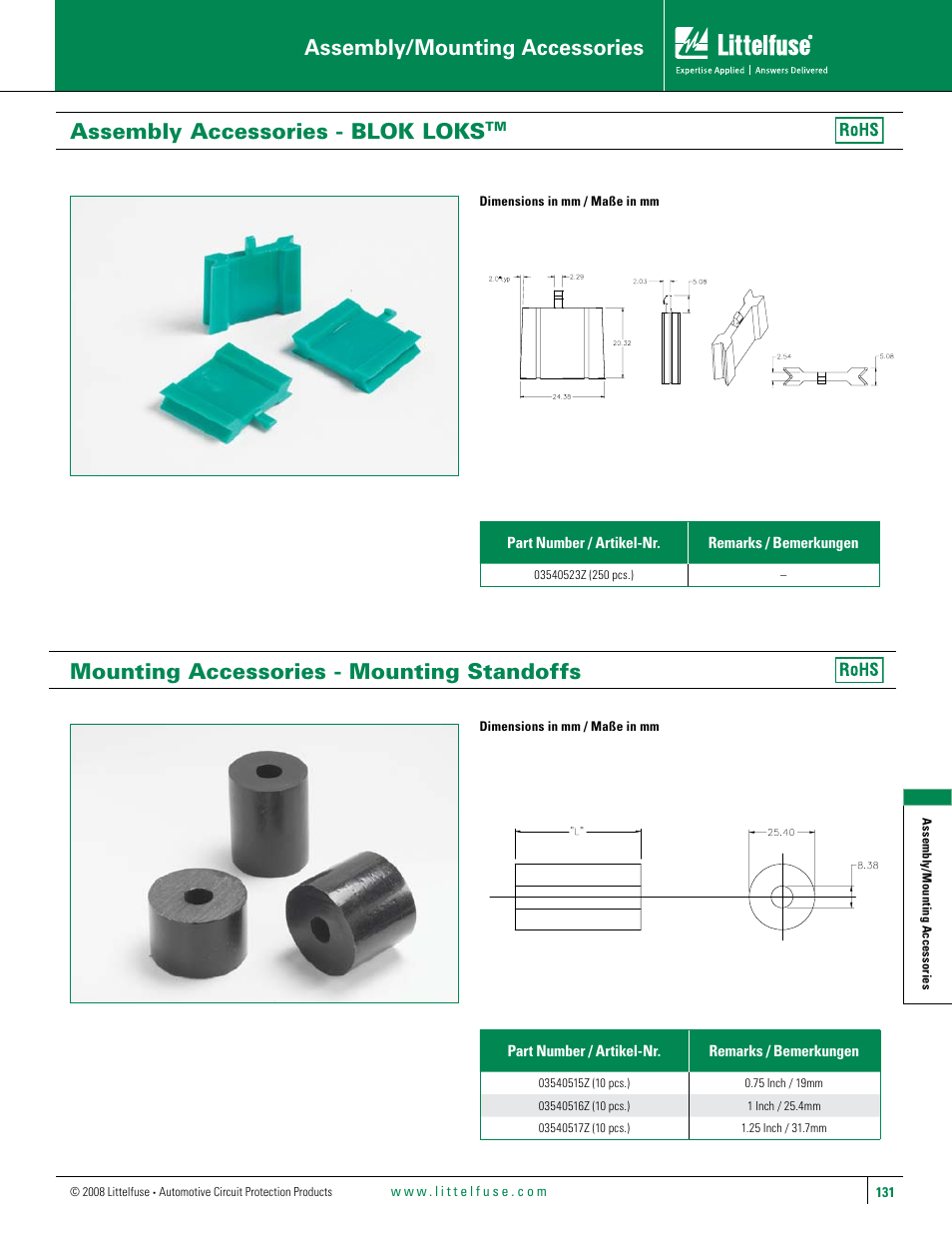 Littelfuse Blok loks User Manual | 3 pages