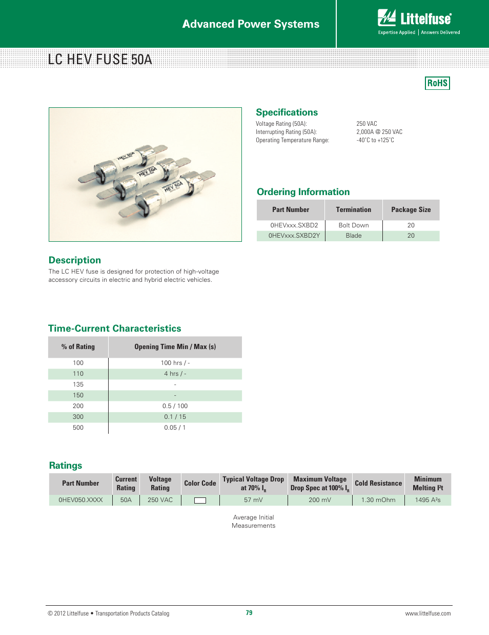 Littelfuse LC HEV 50A Series User Manual | 2 pages