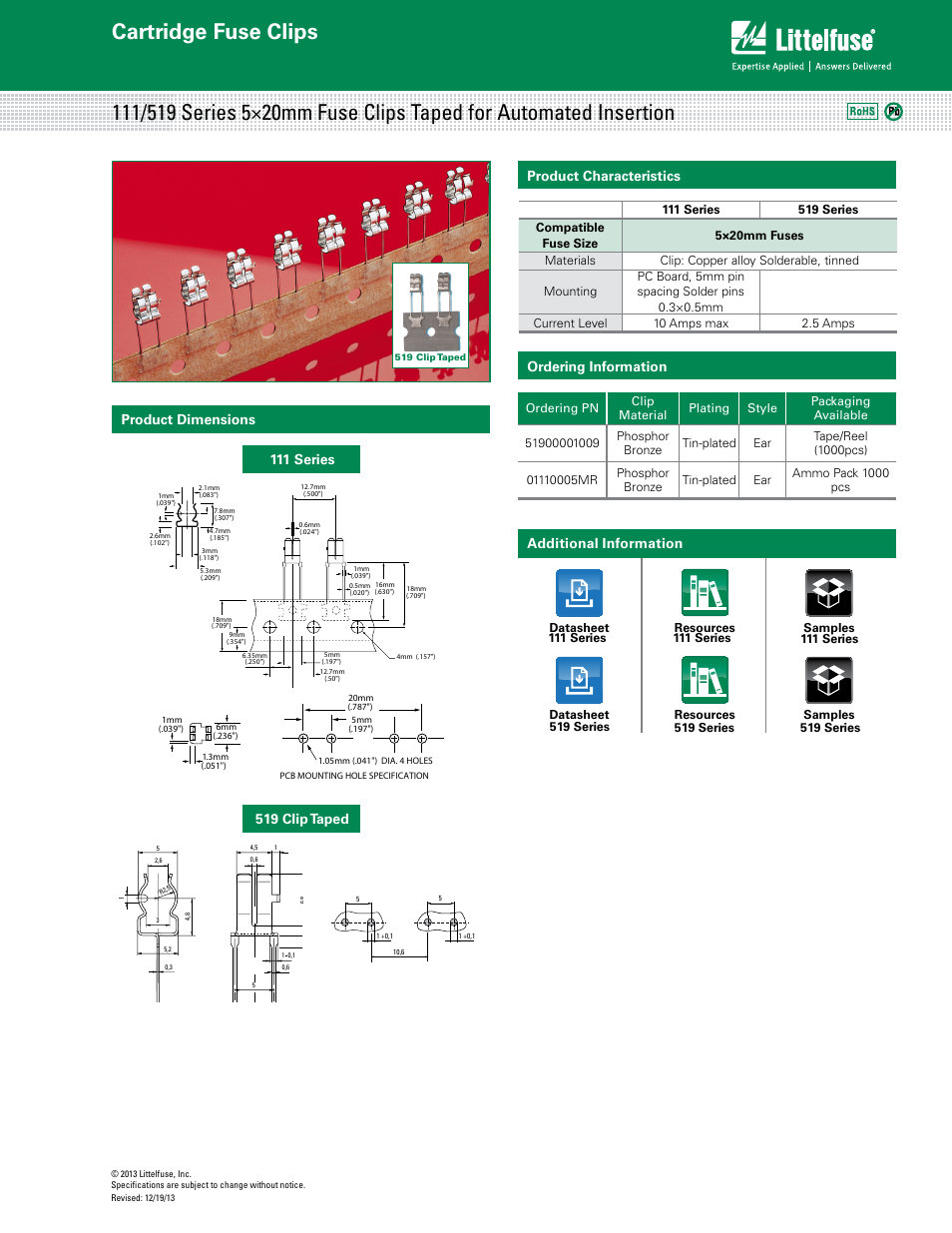 Littelfuse 519 Series User Manual | 1 page