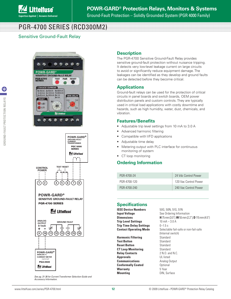 Littelfuse PGR-4700 Series User Manual | 1 page