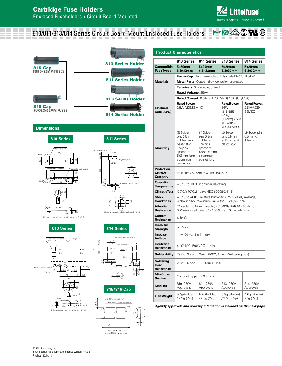 Littelfuse 814 Series User Manual | 2 pages