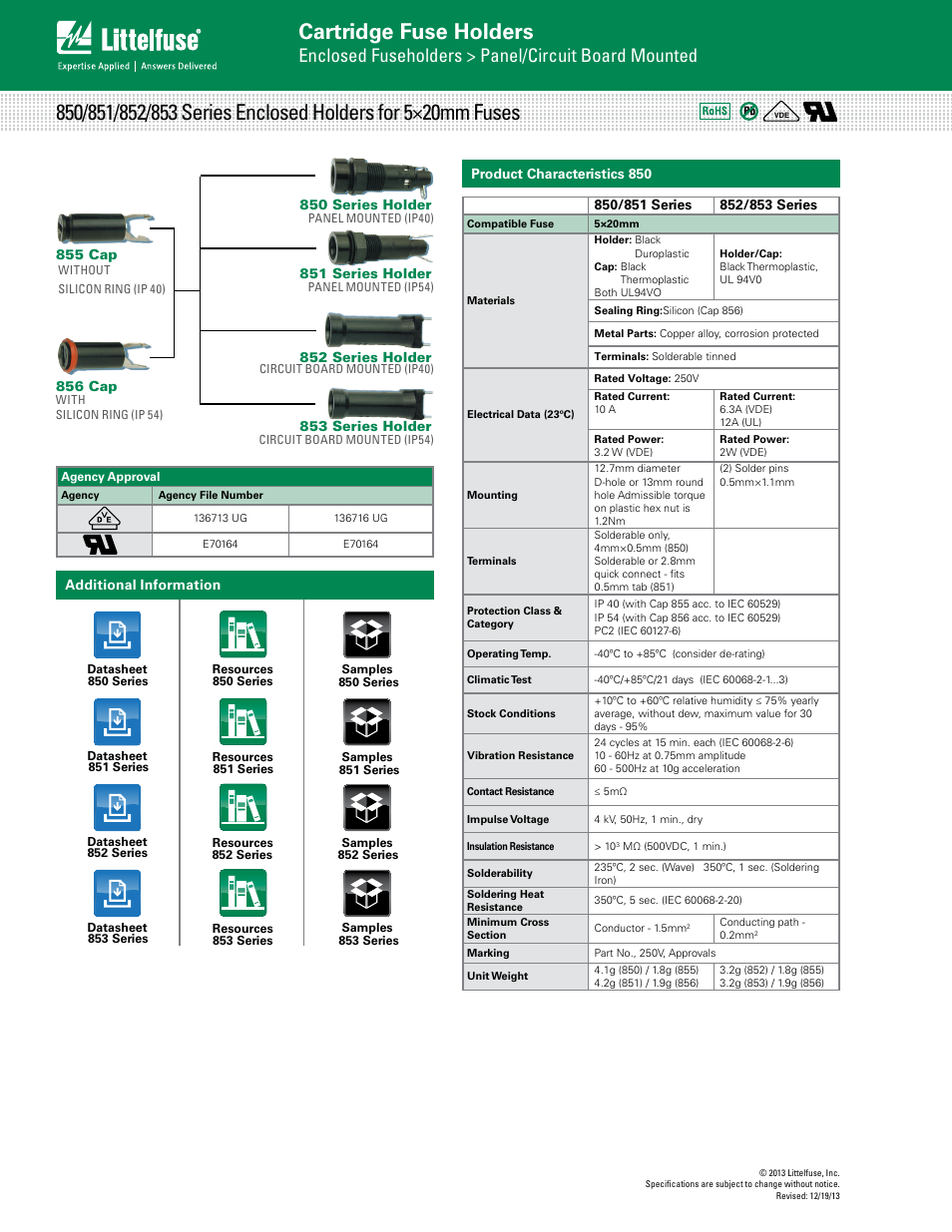 Littelfuse 856 Series User Manual | 2 pages