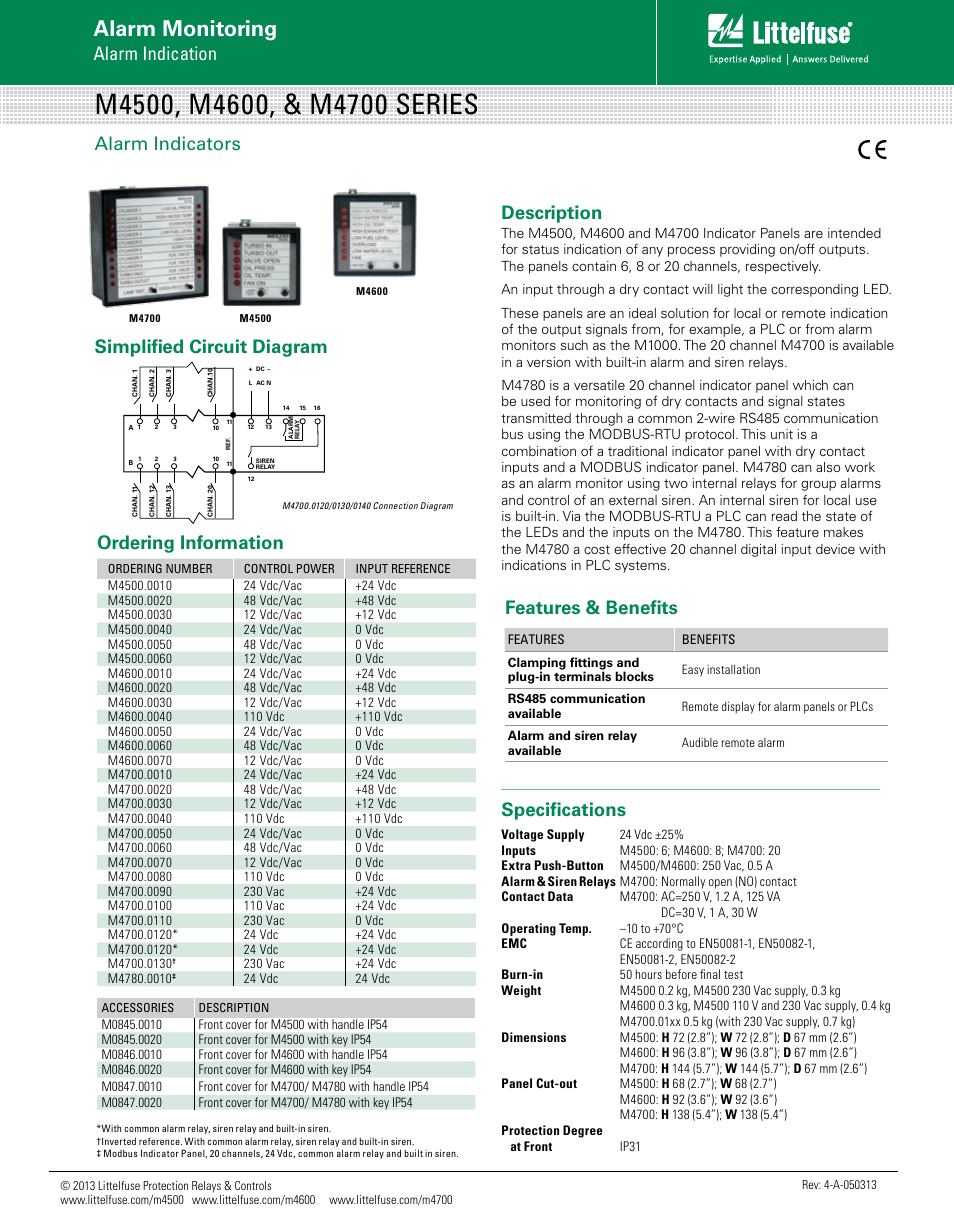 Littelfuse M4700 Series User Manual | 1 page