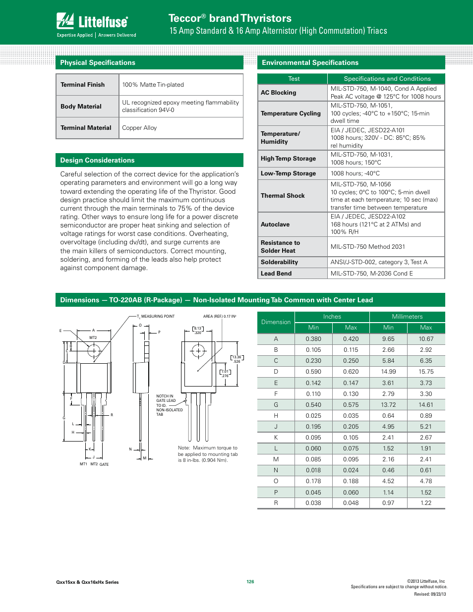 Teccor, Brand thyristors | Littelfuse Qxx16xHx Series User Manual | Page 6 / 9