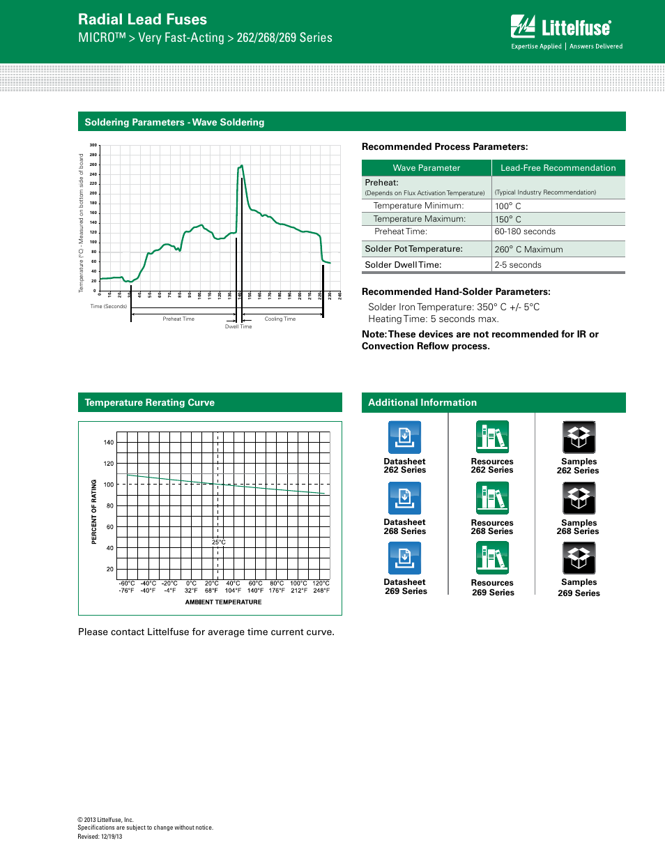 Radial lead fuses | Littelfuse 269 Series MICRO User Manual | Page 2 / 3