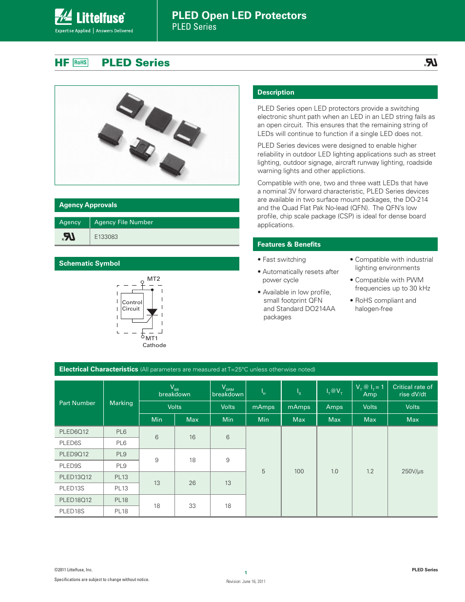 Littelfuse PLED Series User Manual | 7 pages