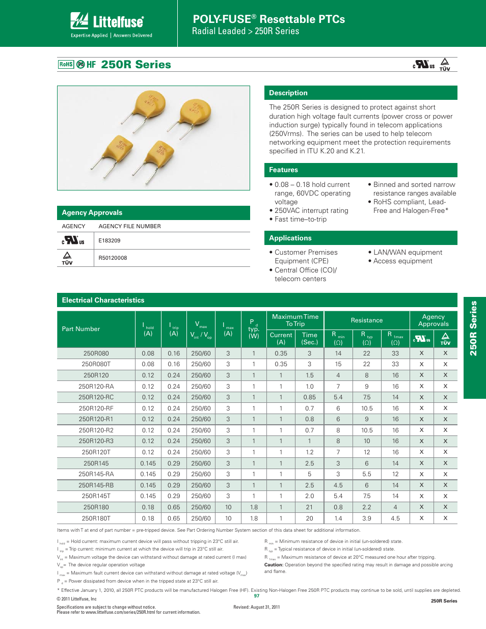 Littelfuse 250R Series User Manual | 7 pages