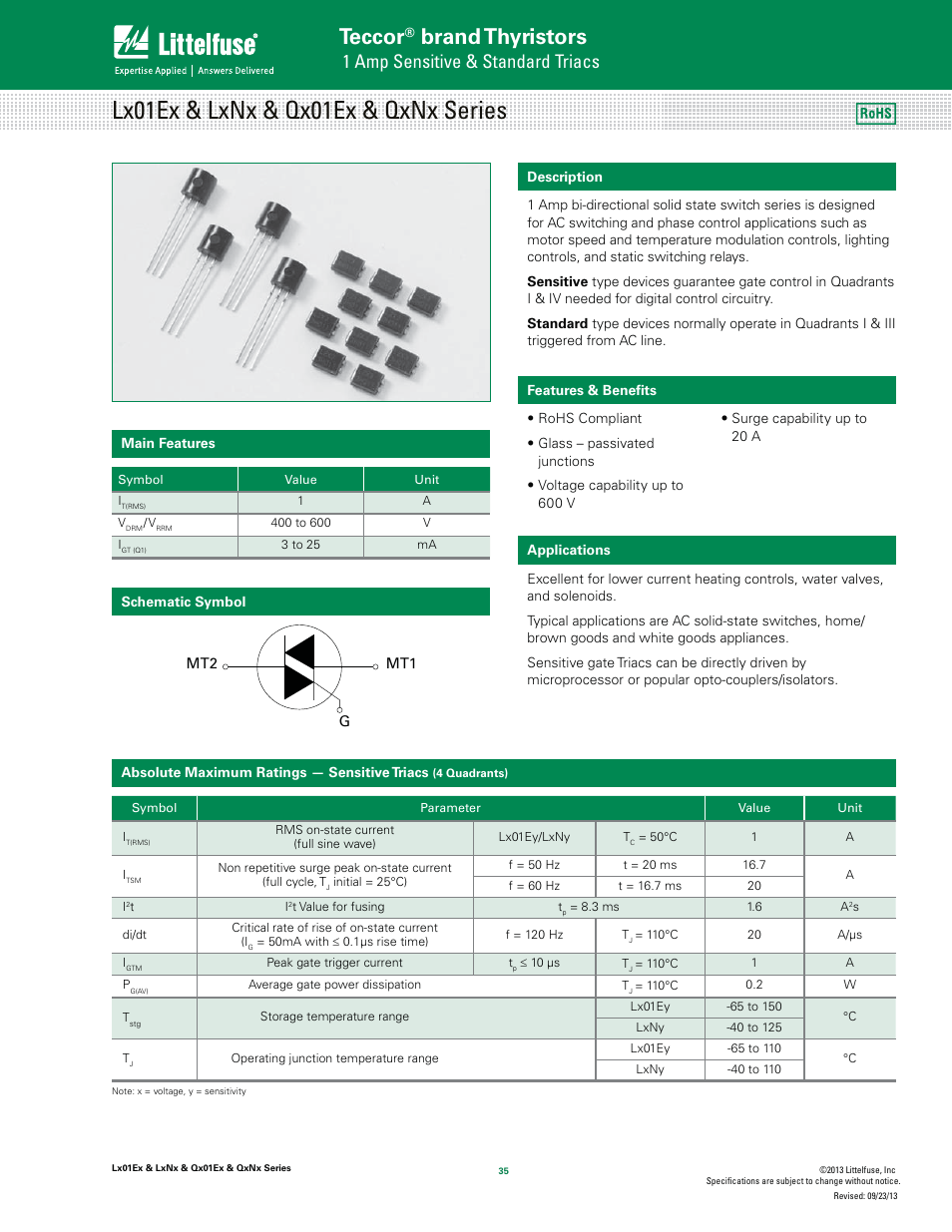 Littelfuse QxNx Series User Manual | 9 pages