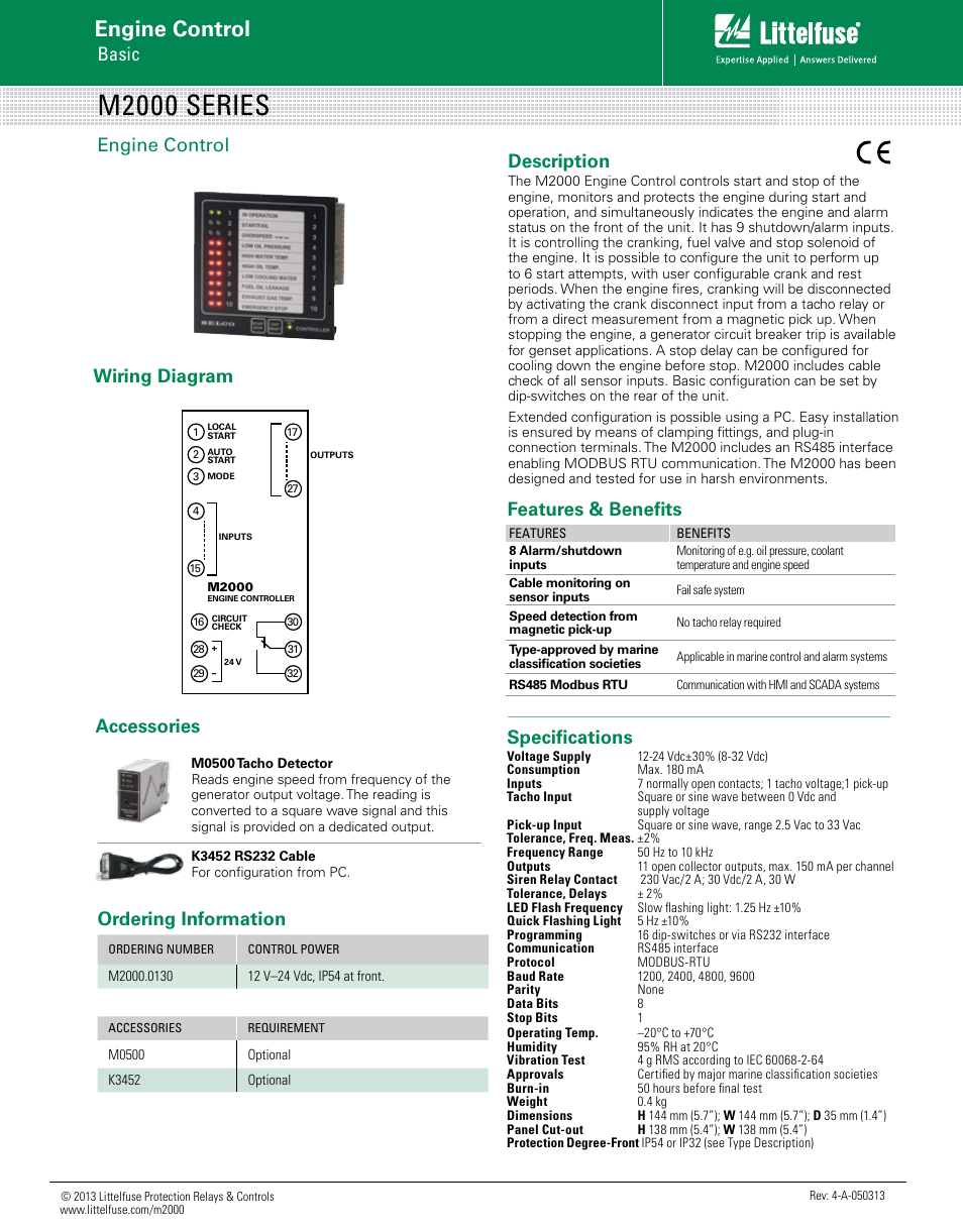 Littelfuse M2000 Series User Manual | 1 page