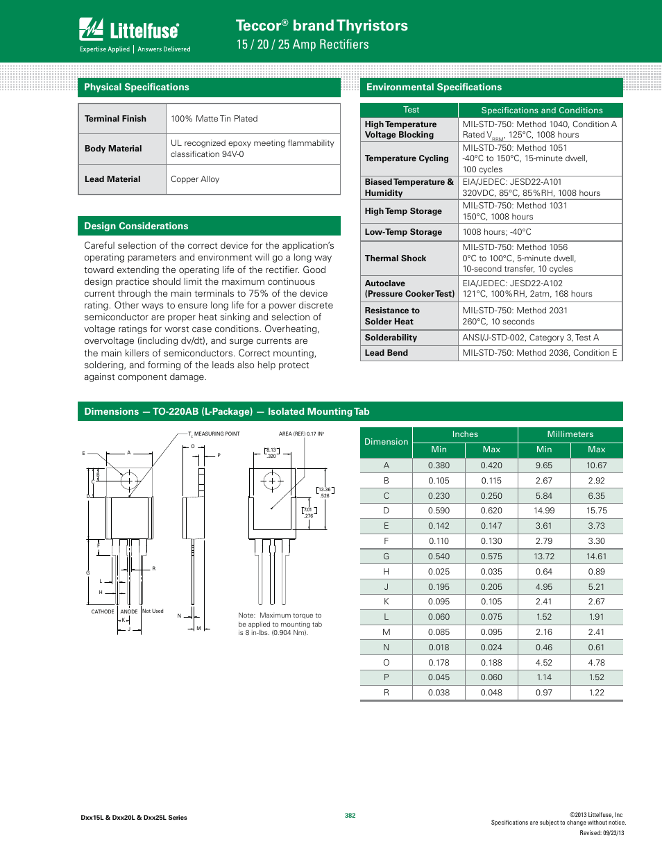 Teccor, Brand thyristors | Littelfuse Dxx25L Series User Manual | Page 4 / 5