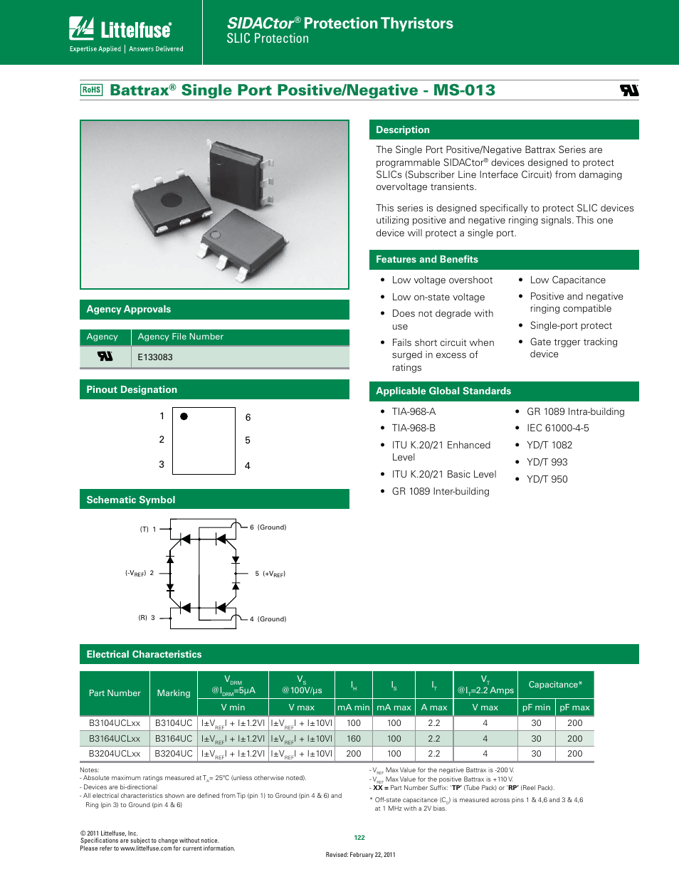 Littelfuse Battrax Series MS-013 Positive_Negative User Manual | 4 pages