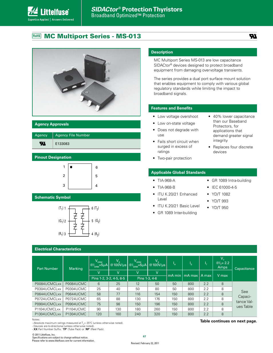 Littelfuse MC Multiport Series MS-013 User Manual | 5 pages