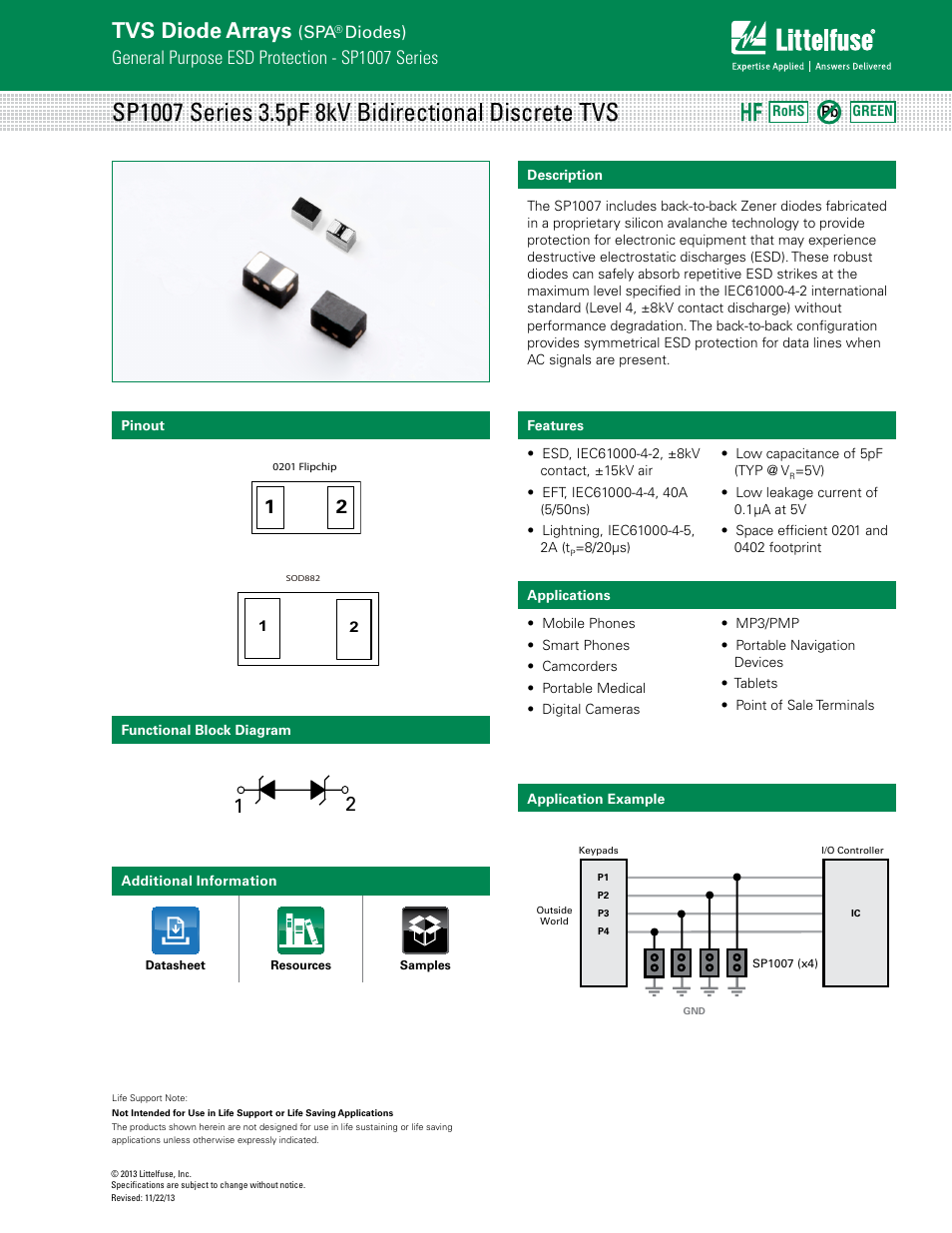 Littelfuse SP1007 Series User Manual | 5 pages